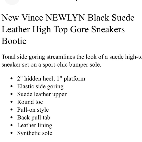 Vince Newlyn Black Suede Platform Waterproof Sneaker (Women's 6.5) - Picture 5 of 13